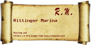 Rittinger Marina névjegykártya